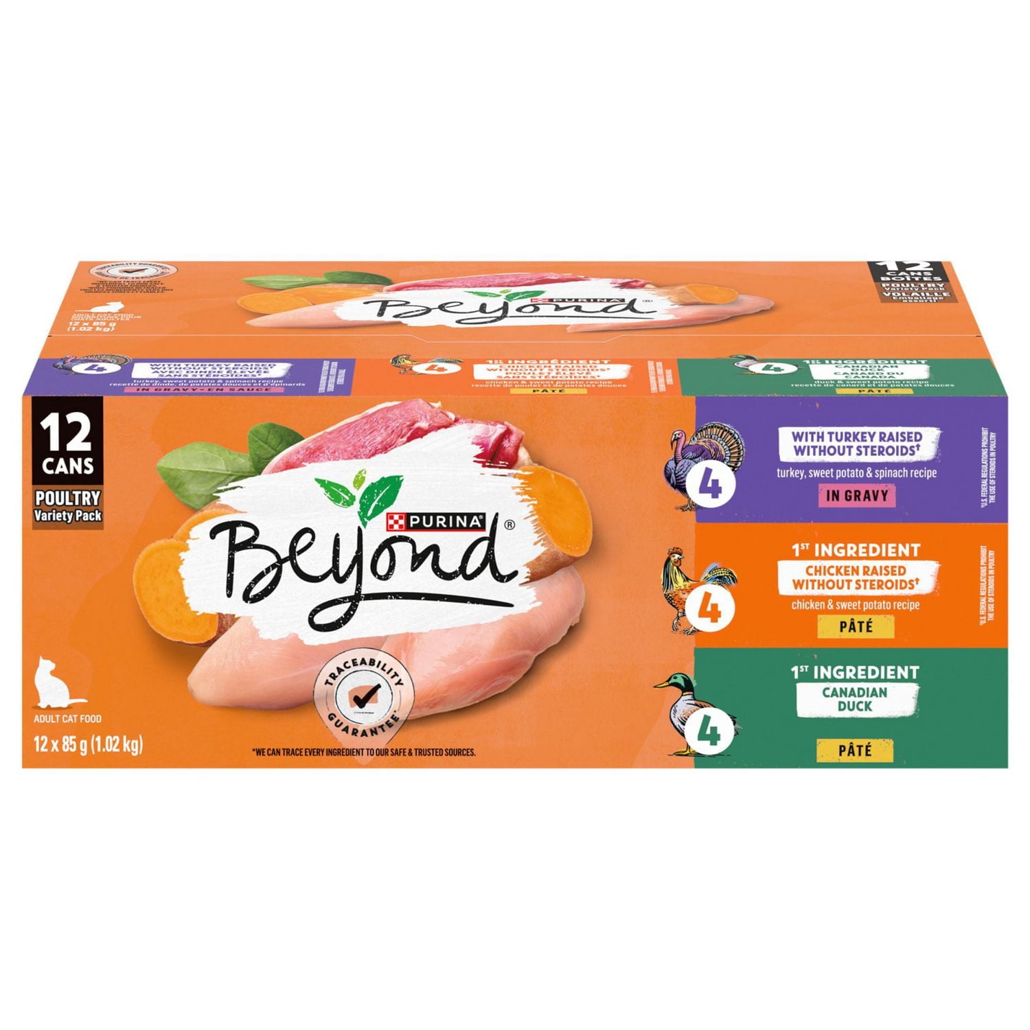 Beyond Poultry Pâté & Gravy Variety Pack, Wet Cat Food 85 g x 12