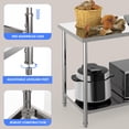 thumbnail image 3 of GloryStar Stainless Steel Table, NSF Heavy Duty Commercial Prep Table with Adjustable Undershelf, 3 of 7