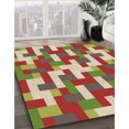 thumbnail image 3 of Ahgly Tapis Rectangulaire Lavable en Machine Intérieur Transitionnel Brun Gingembre Vert, 7 Pieds x 10 Pieds, 3 of 7