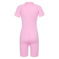 thumbnail image 3 of Aislor Kids Big Girls Zippered Swimsuit Swimwear Bathing Suit Rash Guard Shorty Sun Protection Wetsuit Pink 8, 3 of 7