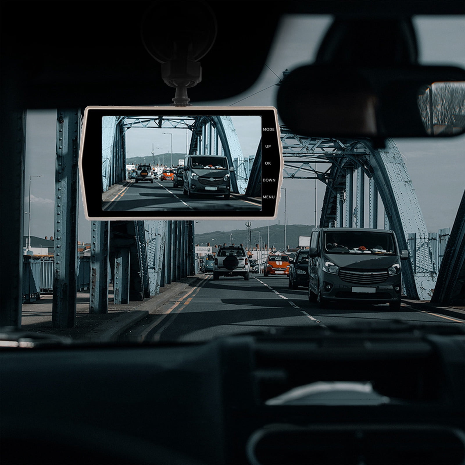 Kctiaxy Dash Cam 4-Inch Dash Cam Lens High-Definition 1080P Night Vision Driving Recorder 170 ° Large Wide Angle Motion Detection Sensing Parking Monitoring Car Decor