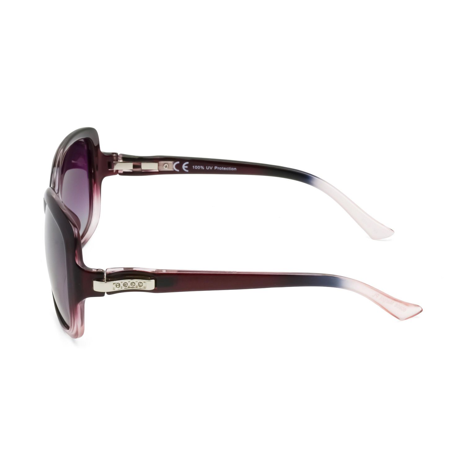 Lunettes de soleil enveloppantes polarisées bordeaux pour femmes Time & Tru