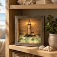 thumbnail image 1 of Sea Glass LED Light Box Wooden Frame Nautical Decor, 1 of 7