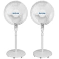 thumbnail image 1 of Hurricane Supreme 16 Inch 3 Speed Oscillating Stand Pedestal Fan, 2-Pack, White, 1 of 12