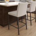 thumbnail image 3 of Amisco Perry Plus 26" Faux Leather Counter Stool in Cream/Dark Brown, 3 of 9