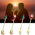 thumbnail image 4 of Meitianfacai Spoon And Fork Set Spoon-Fork Combo Set, 4PCS Stainless Steel Christmas Spoon Gift Set Dessert Spoon Fork Coffee Spoon Christmas Pendant Spoon Tableware Set, 4 of 7