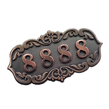 serony Vintage House Number Plaque Home Address Sign Garden Wall Sign Type 2