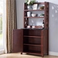 thumbnail image 4 of Bowery Hill Armoire de Cuisine de Style Ferme en Bois à Multiples Rangements, Noyer, 4 of 5