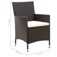 thumbnail image 4 of vidaXL Chaises de Jardin avec Coussins 4 Pcs Rotin Poly Brun, 4 of 5