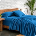 thumbnail image 2 of Bare Home Premium 1800 Collection Ensemble de Draps 4 Pcs, Très Grand, Bleu Moyen, 2 of 10