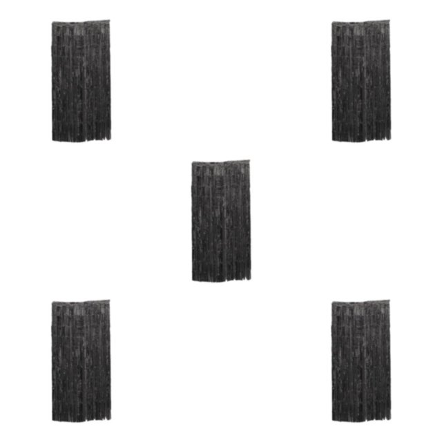 Wweixi Customized Fringe Curtain For Exquisite Anniversary Party Decorations Luster Black 5Set
