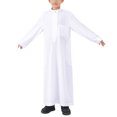 thumbnail image 1 of Boys' Lightweight Muslim Robe - Breathable Arab Middle Eastern Thobe with Pockets, Zip-Up Loungewear for Summer, 1 of 9