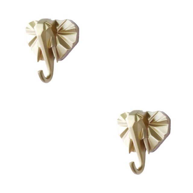 Maytalsory Animal Head Key Hook Sturdy And Durable Construction Adding Touch Of Whimsy gold(elephant) 2Set