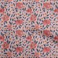 thumbnail image 1 of oneOone Tissu en Coton Cambric Rouge Floral Rétro Matériel de Couture Imprimé Tissu au Mètre 56 Pouces de Large, 1 of 5