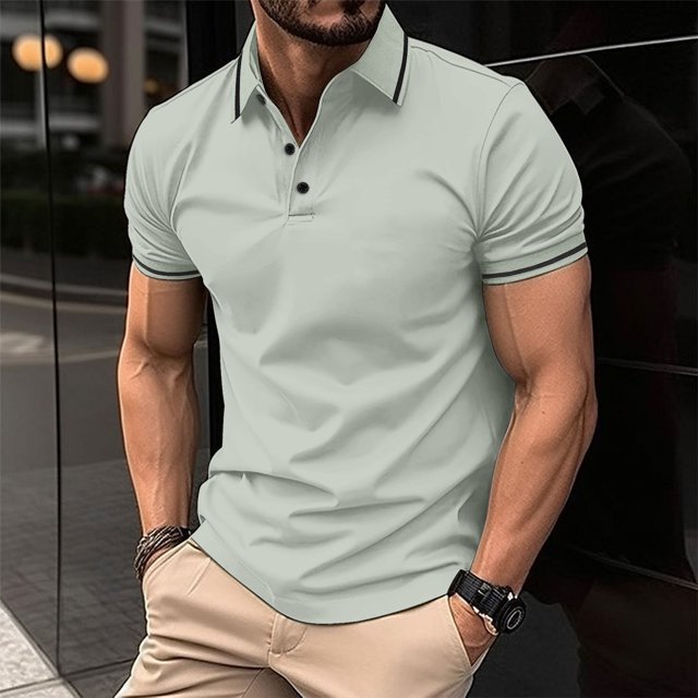 ylioge Golf Shirts for Men Office Work Short Sleeve Pullover Tees Tops Button Collared Solid Color Casual Breathable Basic Loose Athletic Tshirts