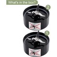 thumbnail image 3 of 2-pack Cross Blade Blender Replacement Parts Work with Magic Bullet 250w Blenders Model MB1001 Series, Black, 3 of 5