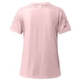 thumbnail image 5 of yoeyez T-Shirts pour Femmes en Dentelle à Manches Courtes Raglan Hauts Décontractés à Col Rond Chandail Mode T-Shirt Uni à Motif Floral Tenues d'Été 2025 Rose TG, 5 of 5