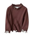 thumbnail image 1 of MeetoTime Chemise de Base pour Enfants Col à Volants Couleur Unie Manches Longues Col Rond Vêtements d'Automne Hiver pour Enfants, 1 of 5