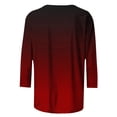 thumbnail image 4 of Cinvoph T-Shirts d'Été Imprimés pour Femmes Manches 3/4 Col Rond Dégradé Hauts Chandail Ample Blouses de Vacances, 4 of 5
