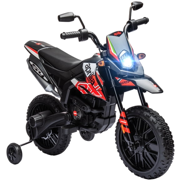 Qaba 12V Aprilia Licenced Electric Motorcycle, Kids Dirt Bike, Red