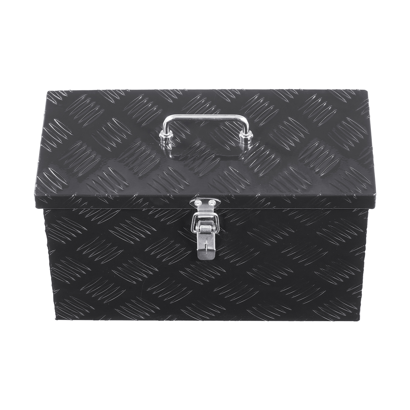 KFFKFF Heavy Duty Aluminum Truck Bed Tool Box, Stripes Plated Tool Box with Side Handle and Top Handle, Storage Toolbox Chest Organizer