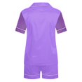 thumbnail image 5 of Yuyuzo Pajama Sets for Women 2 Piece Short Sleeve Button down Shirts Lounge Sets Color Block Soft Pj Sets, 5 of 5