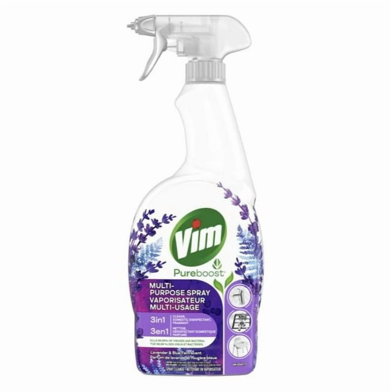 Vim Aroma & Shine Multi-Purpose Lavender & Blue Fern Spray 700ml, Uplifting Freshness!