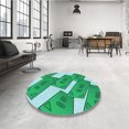 thumbnail image 4 of Ahgly Company Tapis Rond Lavable en Machine Intérieur Transitionnel Vert Menthe, 3 Pieds Rond, 4 of 7