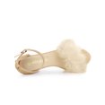 thumbnail image 4 of BLISSFUL STEP Women's Faux Fur Ankle Strap Block Heel Open Toe Sandals Beige 6, 4 of 7