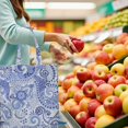 thumbnail image 2 of Mandala Inspired Paisley Reusable Grocery Bag - Foldable Tote with Bohemian Abstract Patterns, Spacious & Machine Washable, 2 of 6