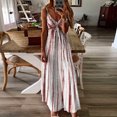 thumbnail image 1 of HKEJIAOI Robes de Cocktail Offres Liquidation Cadeau de la Saint-Valentin Femmes Teinture sur Nœuds Plage Chandail Maxi Boho Robe d'Été Dames Ample Longue Robe Nuisette Rouge, 1 of 7