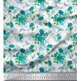 thumbnail image 1 of Soimoi Rayon Fabric Leaves & Rose Flower Printed Craft Fabric by the Yard 42 Inch Wide, 1 of 3