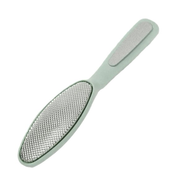 SharkTRUE Fail Kaki Pedi, untuk Menghilangkan Kulit Mati pada Tumit Kaki, Diperbuat daripada Keluli Tahan Karat, dengan Pemegang Plastik, O5K9 Putih Manicure