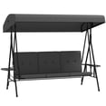 thumbnail image 1 of Outsunny 3-Seat Patio Swing Chair with Adjustable Canopy and Side Tray, 1 of 10
