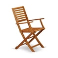 thumbnail image 3 of Pemberly Row Chaises de Salle à Manger de Patio en Bois, Huile Naturelle (Ensemble de 2), 3 of 6