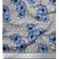thumbnail image 1 of Soimoi Silk Fabric Anemone Floral Print Fabric by Yard 42 Inch Wide, 1 of 4
