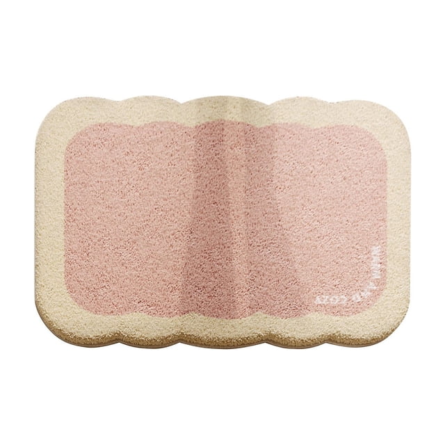 Yhmxh Creamy Style Imitation Sheep's Wool Entrance Mat For Bathroom Water Absorbent Non Slip Great For Home Shower Bathroom Use Washable Rug Anti-slip Rug Rugs for Living Room Outdoor Rug