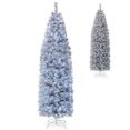 thumbnail image 1 of Patiojoy 7FT Pre-lit Artificial Christmas Tree Hinged Pencil Xmas Tree w/670 Branch Tips 350 Cold-white LED Lights, 1 of 10