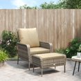 thumbnail image 1 of vidaXL Garden Chair with Footstool Light Brown Poly Rattan, 1 of 5