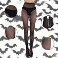 thumbnail image 4 of Aocisk Halloween Stockings for Women Gothic Fishnet Tights with Bow Lace Design Out Pattern Accessories Gold One Size, 4 of 4