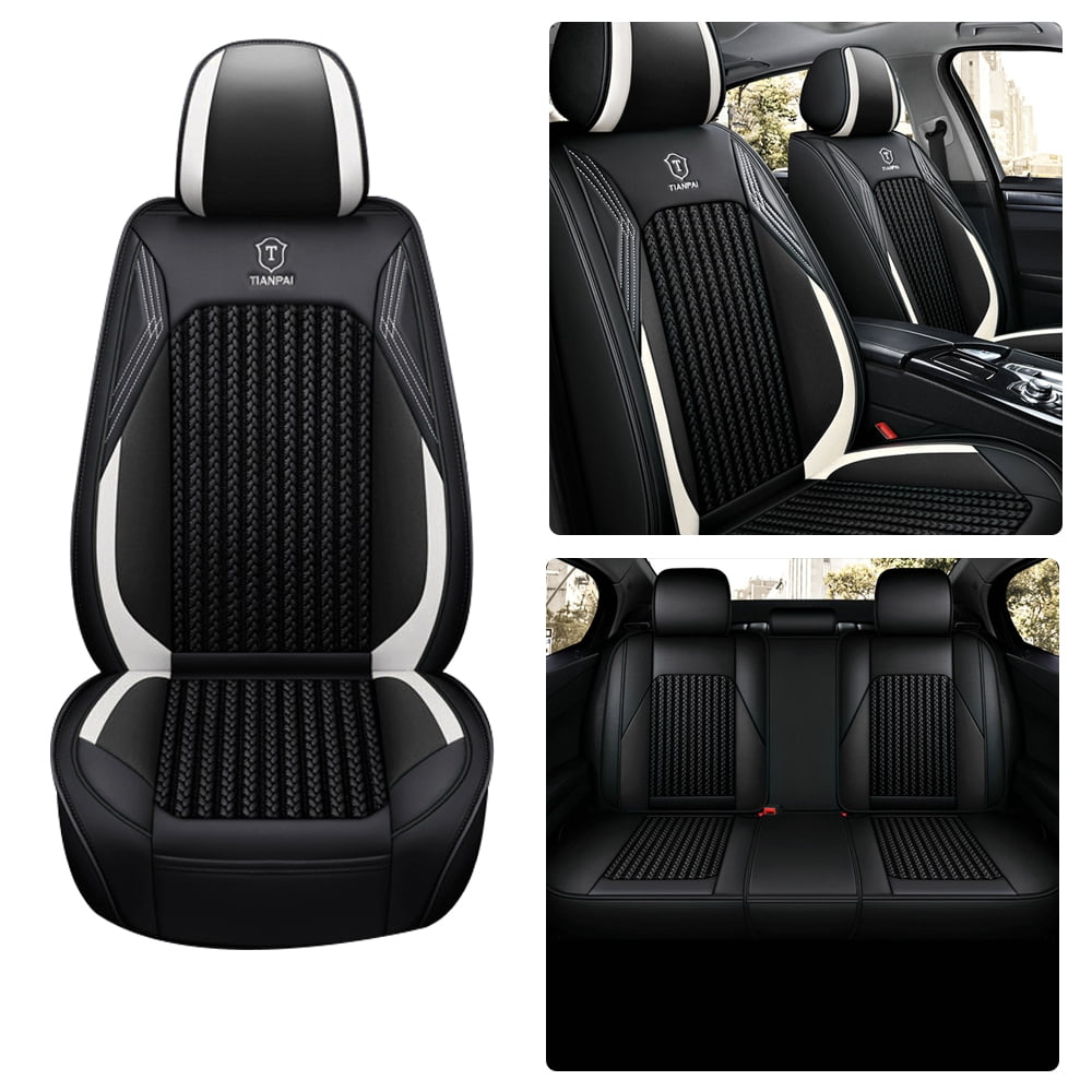 Maidao Car Seat Covers Full Set for Honda for Civic 2005-2011 5 Seats Water Resistant Front Rear Cushion Protector Black