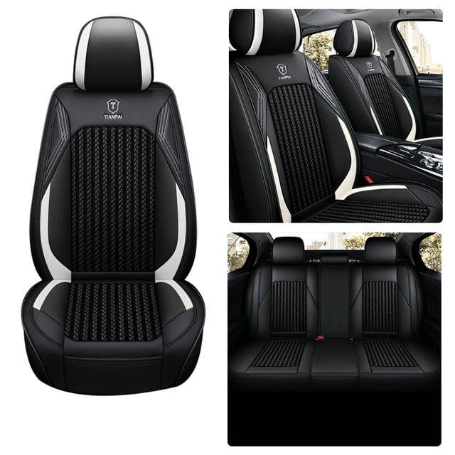 Maidao Car Seat Covers Full Set for Honda for Ridgeline 2006-Present 5 Seats Water Resistant Front Rear Cushion Protector Black