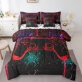 thumbnail image 1 of Erosebridal Video Game Bedding Sets Twin Size,Geometric Hexagon Comforter Sets with Sheets,Gradient Decor,Reversible,7pcs, 1 of 5