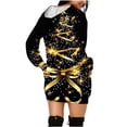 thumbnail image 4 of Robe Longue Funicet pour Femmes Été, Robe à Manches Longues, Robe à Capuche à Capuche de Noël pour Femmes Mode Décontractée Imprimée avec Poche, Robe de Noël pour Femmes, Robe à Manches 3/4 pour Femmes, 4 of 6