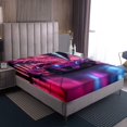 thumbnail image 4 of Sports Car Queen Sheet Set Racing Sports Sheets,Purple Neon Light Geometric Bed Sheets Set For Kids Teens Men Extreme Sport Automobile Bed Set, 4 of 7