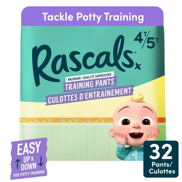 Rascals CoComelon Absorbent Potty Training Pants, Size 4T-5T, Polybag, 32 Count