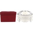thumbnail image 1 of ORUYROP Metal Jewelry Box, Round Jewelry Display Box, Light Luxury Trinket Storage Box for Ring Earring Jewelry Silver White (L), 1 of 7