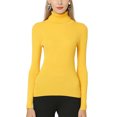 thumbnail image 1 of Innerwin Hauts Tricotés Manches Longues Femme Pull Haut Tunique Tricotée Blouse Gingembre TG, 1 of 2