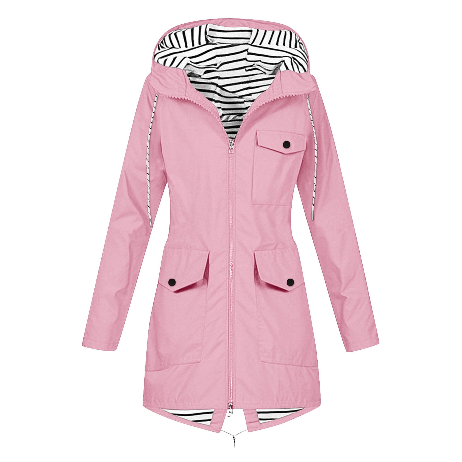 Yuyuzo Manteau de Pluie pour Femmes à Manches Longues, Léger, à Capuche, Imperméable, Actif, Extérieur, Veste de Pluie