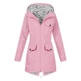 thumbnail image 3 of Sentmoon Coat for Women Plus Size Hooded Neck Long Sleeve Jackets for Women Winter Zipper Solid Color Windproof Waterproof Fall Clothes Women with Pockets Fall and Winter for Running and Hiking, 3 of 9